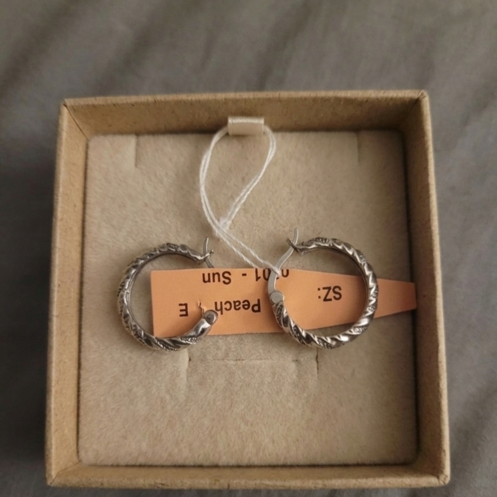 Sterling Silver Twisted Hoop Earrings